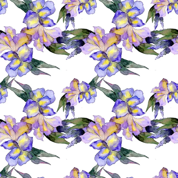 Bouquet floral botanical flowers. Watercolor background illustration set. Seamless background pattern. — Stock Photo, Image