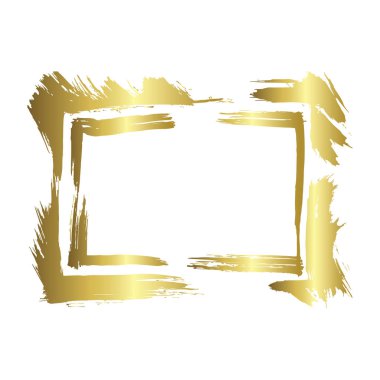 Vektör Kuru fırça çerçeveleri kümesi. Elle çizilmiş sanatsal çerçeveler. Altın oyma mürekkep sanatı. Yalıtılmış illüstrasyon öğesi.