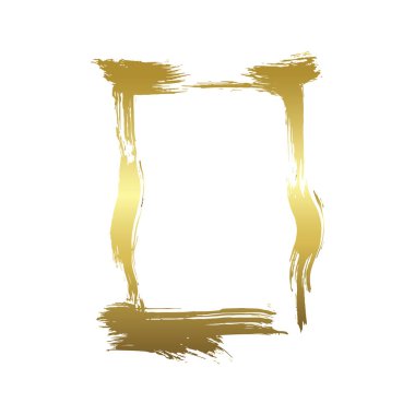 Vektör Kuru fırça çerçeveleri kümesi. Elle çizilmiş sanatsal çerçeveler. Altın oyma mürekkep sanatı. Yalıtılmış illüstrasyon öğesi.