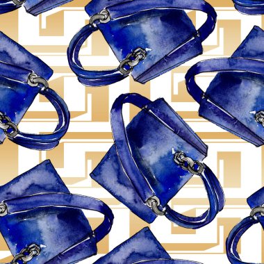 Bir suluboya stil izole öğesi moda kroki. Suluboya resim ayarlayın. Sorunsuz arka plan deseni.