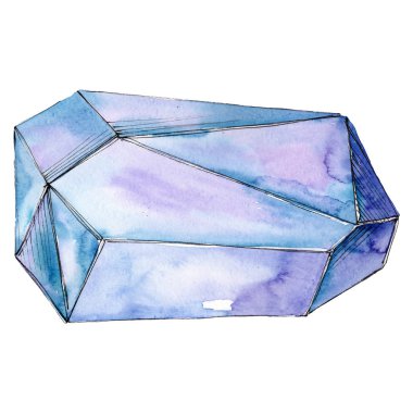 Mavi su sualtı doğa mercan kayalığı. Suluboya arka plan illüstrasyon küme. Mercan illüstrasyon izole öğesi.