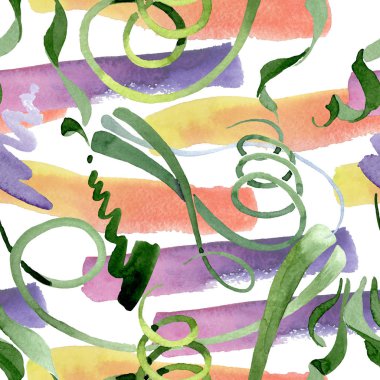 Albuca canadensis çiçek botanik çiçekler. Suluboya arka plan seti. Kesintisiz arka plan deseni.