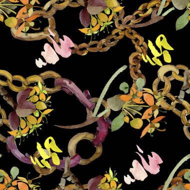 Cornus mas çiçek botanik çiçekler. Suluboya arka plan illüstrasyon seti. Kesintisiz arka plan deseni.