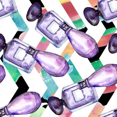 Moda kroki glamour çizimde bir suluboya stil izole öğesi. Sorunsuz arka plan deseni.