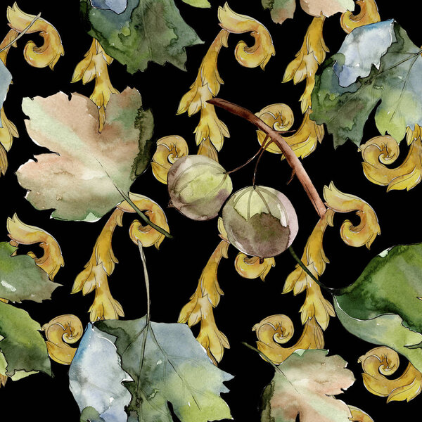 Крыжовник здоровая пища. Набор акварельных фонов. Бесшовный рисунок фона
.