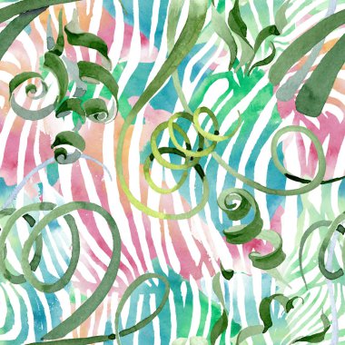 Albuca canadensis çiçek botanik çiçekler. Suluboya arka plan seti. Kesintisiz arka plan deseni.