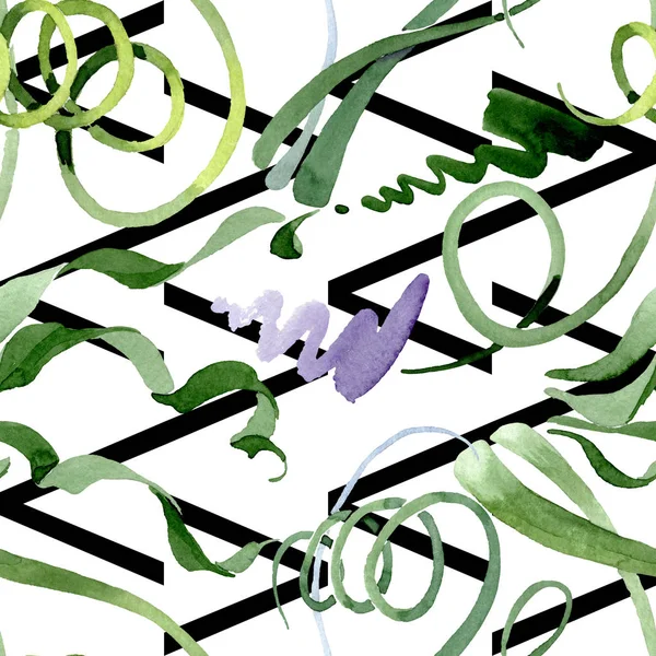 Albuca canadensis çiçek botanik çiçekler. Suluboya arka plan seti. Kesintisiz arka plan deseni.