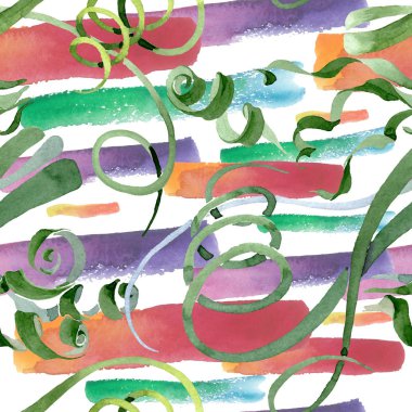 Albuca canadensis çiçek botanik çiçekler. Suluboya arka plan seti. Kesintisiz arka plan deseni.