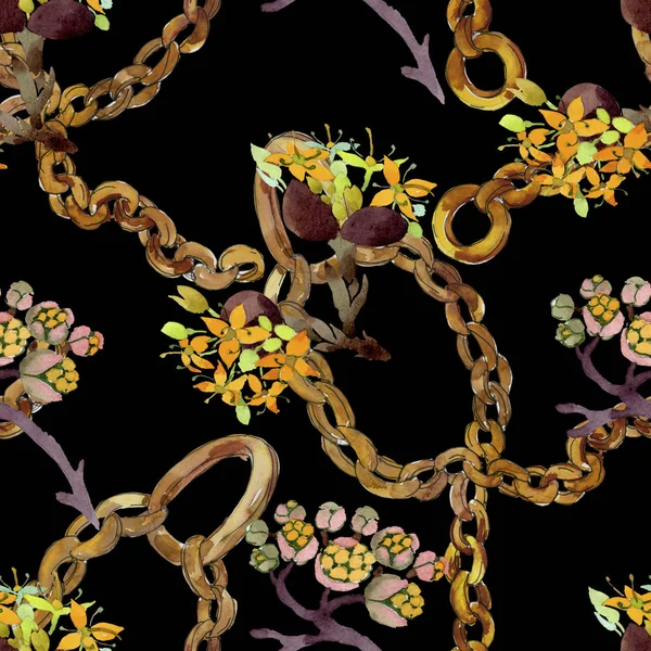 Cornus mas çiçek botanik çiçekler. Suluboya arka plan illüstrasyon seti. Kesintisiz arka plan deseni.