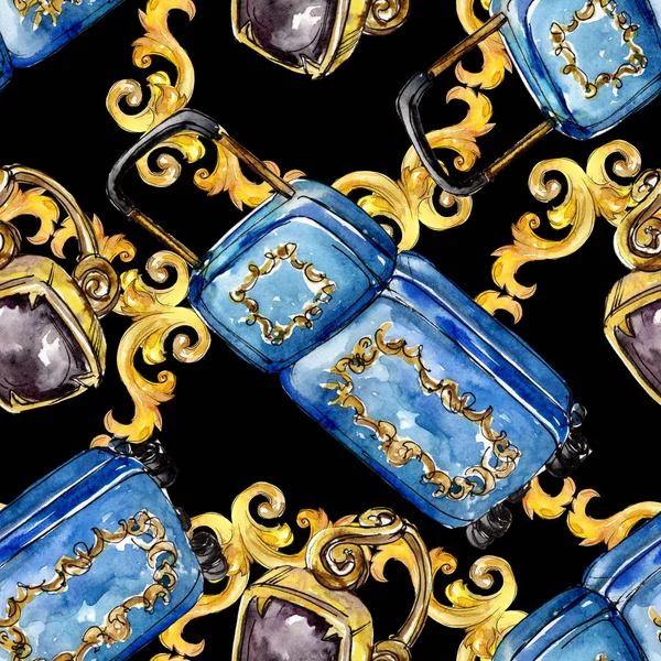 Moda kroki glamour çizimde bir suluboya stil izole öğesi. Sorunsuz arka plan deseni.