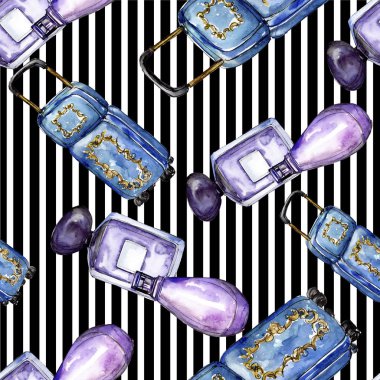 Moda kroki glamour çizimde bir suluboya stil izole öğesi. Sorunsuz arka plan deseni.