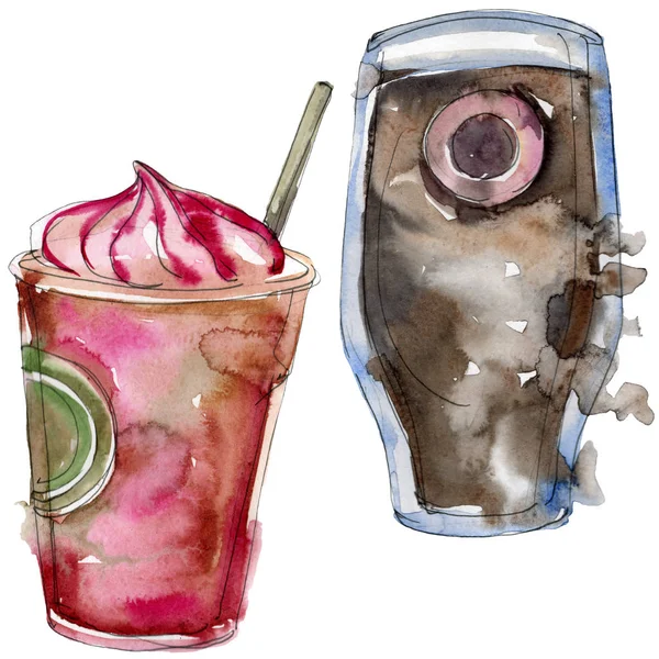 Bebida de coquetel de bar alcoólico. Conjunto de ilustração de fundo aquarela. Bebidas isoladas elemento ilustrativo . — Fotografia de Stock