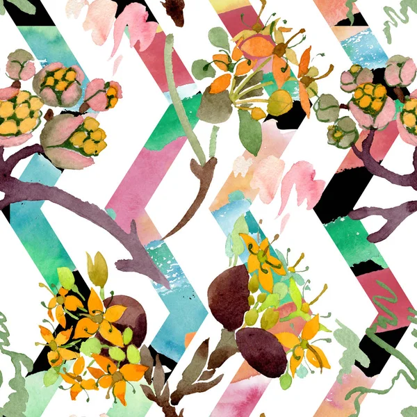 Кукурудзяні маски квіткові ботанічні квіти. Набір ілюстрацій для акварельного фону. Безшовний візерунок тла . — стокове фото
