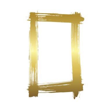 Vektör Kuru fırça çerçeveleri kümesi. Elle çizilmiş sanatsal çerçeveler. Altın oyma mürekkep sanatı. Yalıtılmış illüstrasyon öğesi.