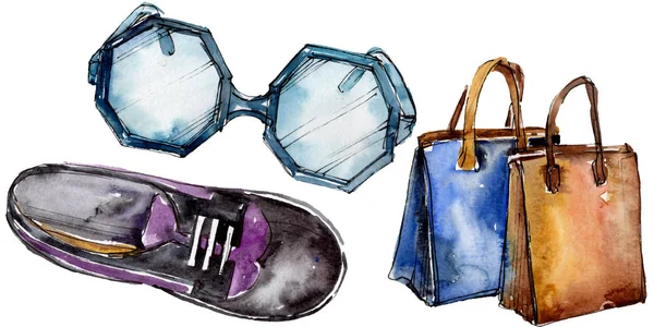 Moda kroki glamour çizimde bir suluboya stil izole öğesi. Suluboya arka plan ayarlamak.