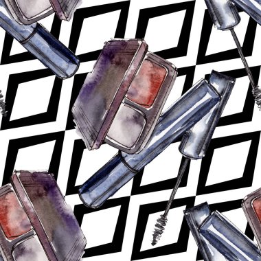 Bir suluboya stil izole öğesi moda kroki. Suluboya resim ayarlayın. Sorunsuz arka plan deseni.