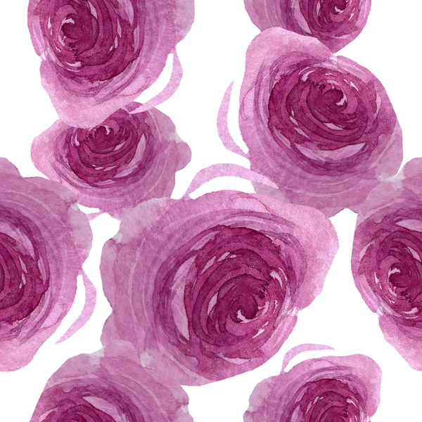 Bazsarózsa virágos botanikus virágok. Akvarell háttér illusztráció meg. Folytonos háttérmintázat. — Stock Fotó