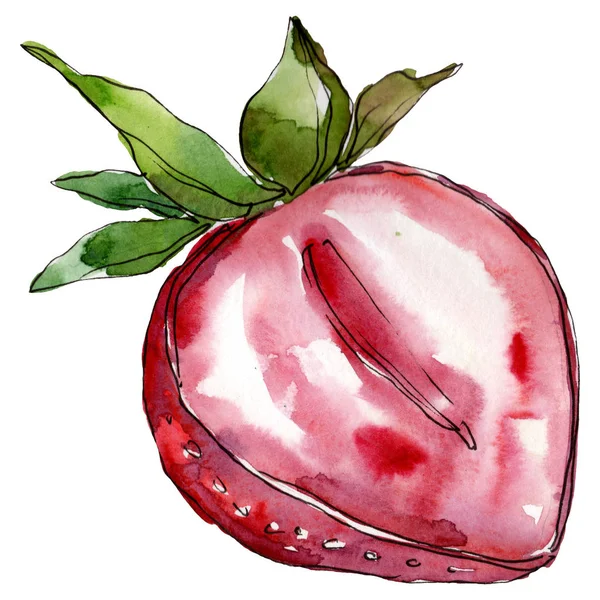 Fraise alimentation saine dans un style aquarelle isolé. Ensemble de fond aquarelle. Élément d'illustration de baies isolé . — Photo