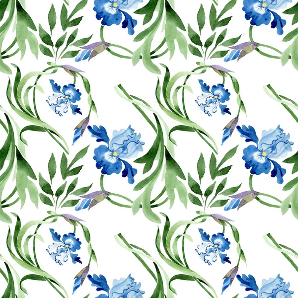 Ornament floral botanical flowers. Watercolor background illustration set. Seamless background pattern. — Stock Photo, Image