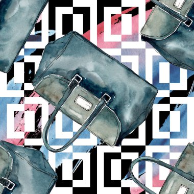 Bir suluboya stil izole öğesi moda kroki. Suluboya resim ayarlayın. Sorunsuz arka plan deseni.