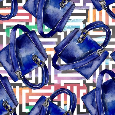 Bir suluboya stil izole öğesi moda kroki. Suluboya resim ayarlayın. Sorunsuz arka plan deseni.