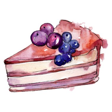 Suluboya tarzında lezzetli pasta. El moda kova çizerek. Kesintisiz arka plan deseni.