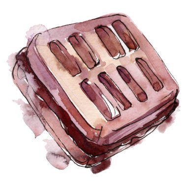 Suluboya tarzında lezzetli pasta. El moda kova çizerek. Kesintisiz arka plan deseni.