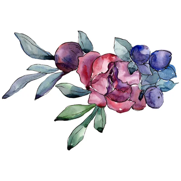Bouquet floral botanical flowers. Watercolor background set. Isolated bouquets illustration element. — Stock Photo, Image