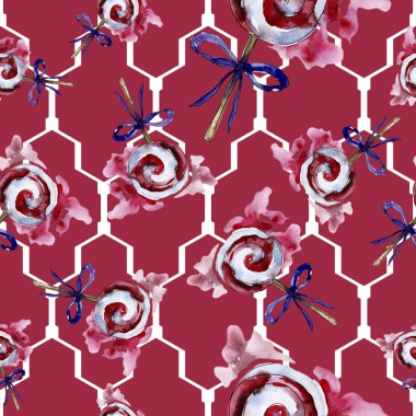 Bir suluboya tarzı izole Noel kış tatili sembolü. Kova noel dikişsiz desen.