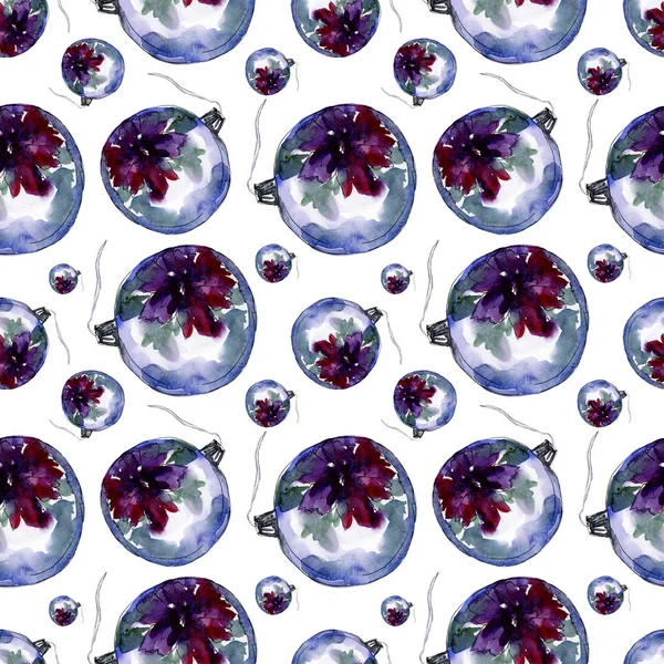 Christmas winter holiday symbol in a watercolor style isolated. Aquarelle christmas seamless pattern.