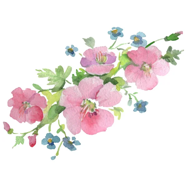 Μπουκέτο λουλουδιών λουλουδιών βοτανικό. Σύνολο εικονογράφησης φόντου. Μεμονωμένα μπουκέτα εικονοστοιχείων. — Φωτογραφία Αρχείου