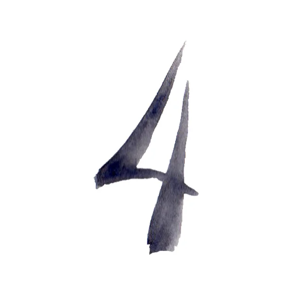 Number font watercolor background illustration set. Isolated number illustration element. — Stock Photo, Image