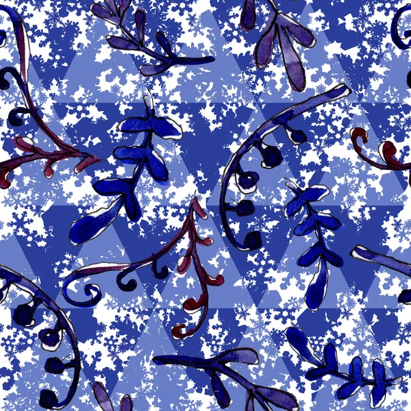 고립 된 수채화 스타일의 크리스마스 겨울 휴가 기호입니다. 아쿠아렐 크리스마스 원활한 패턴. — 스톡 사진