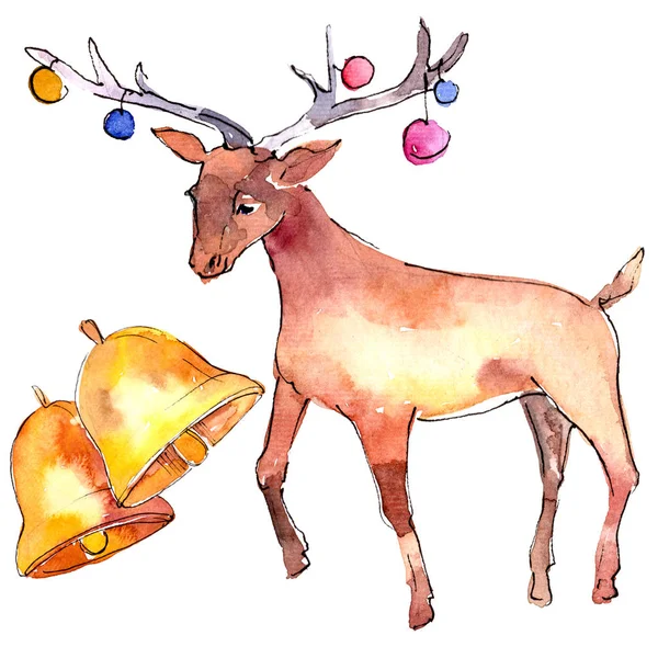 Weihnachten Winterurlaub Symbol in einem Aquarell-Stil isoliert. Aquarell Weihnachtskarte für Hintergrund. — Stockfoto
