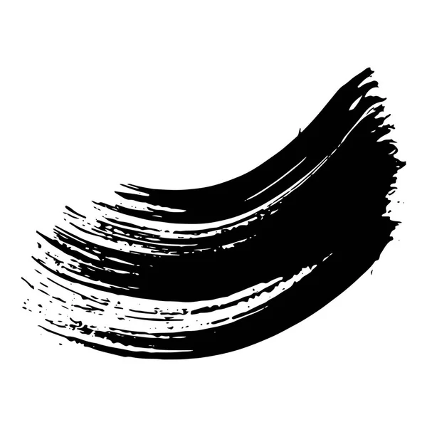 Vektor abstrakte schwarze Bürstenrolle. Schwarz-weiß gestochene Tuschekunst. Isolierte Pinsel Splash Illustration Element. — Stockvektor