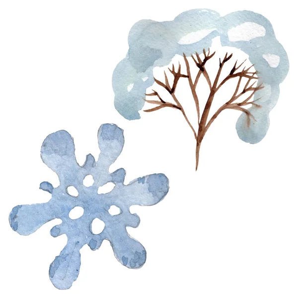 Elementos de ornamento de inverno. Conjunto de ilustração de fundo aquarela. Isolado elemento de ilustração ornamento . — Fotografia de Stock