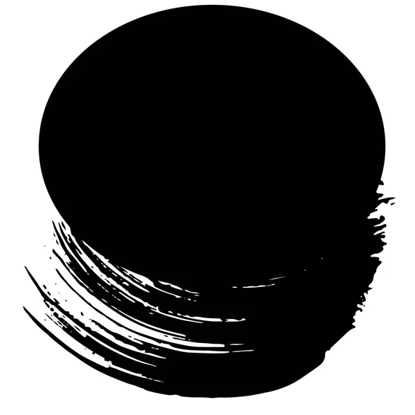 Vector abstracte zwarte borstel krul. Zwart-wit gegraveerd Ink Art. Vrijstaand penseel splash illustratie element. — Stockvector