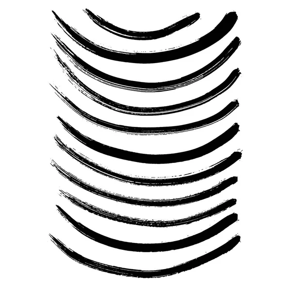 Vector Abstract black brush curl. Black and white engraved ink art. Isolated splas illustration element. — 스톡 벡터