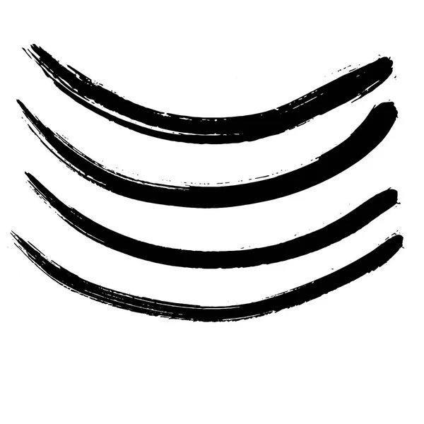 Vector Streszczenie czarna szczotka curl. Czarno-biała grawerowana sztuka tuszu. Izolowany element ilustracji drzazgi. — Wektor stockowy
