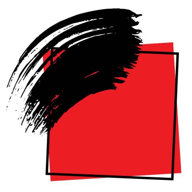 Vektör Soyut siyah fırça kıvırcık. İndirim etiketli satış etiketi. Siyah ve beyaz oyulmuş mürekkep sanatı. Yalıtılmış eleman.