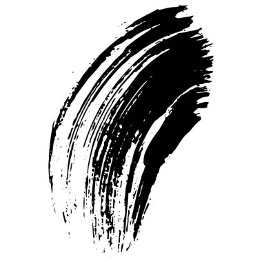 Vektör Soyut siyah fırça kıvırcık. Siyah ve beyaz oyulmuş mürekkep sanatı. Yalıtılmış fırça sıçrama sıcağa sıçrama sıyrık elemanı.