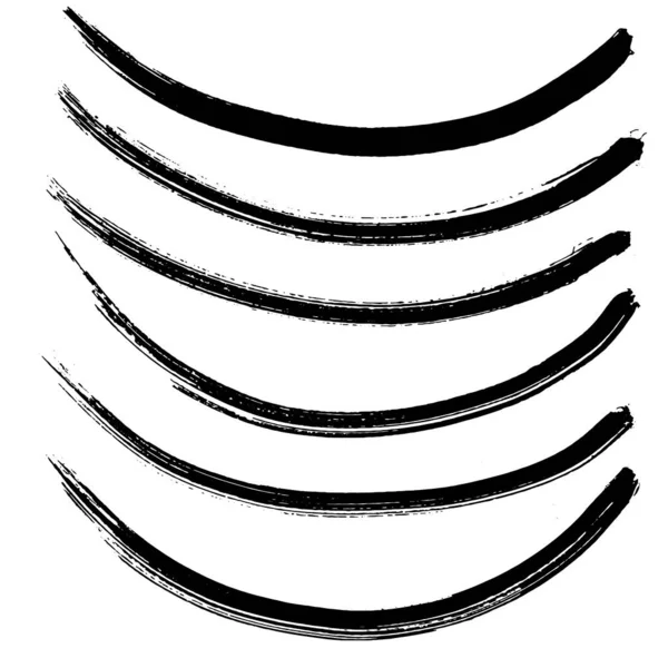 Vector Abstract black brush curl. Black and white engraved ink art. Isolated splas illustration element. — 스톡 벡터