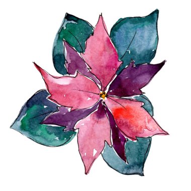 Noel kış tatili sembolü izole. Suluboya arka plan seti. Yalıtılmış noel illüstrasyon öğesi.