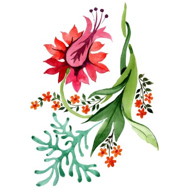 Noel kış bayramı sembolü izole. Suluboya arka plan seti. Ayrı bir süs çizimi ögesi.