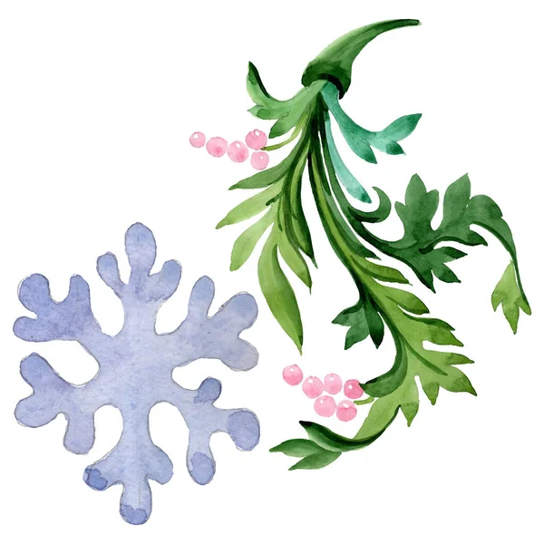 Elementi ornamentali invernali. Acquerello sfondo illustrazione set. Elemento isolante di illustrazione ornamento . — Foto Stock