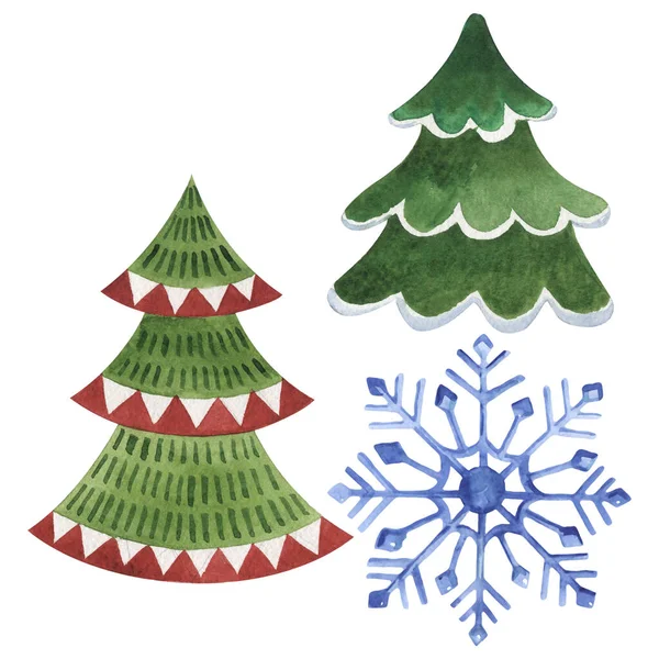 Christmas winter holiday symbol isolated. Watercolor background illustration set. Isolated winter illustration element.