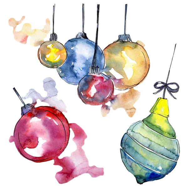 Weihnachten Winterurlaub Symbol isoliert. Aquarell Hintergrund Set vorhanden. isolierte weihnachtliche Illustrationselemente. — Stockfoto