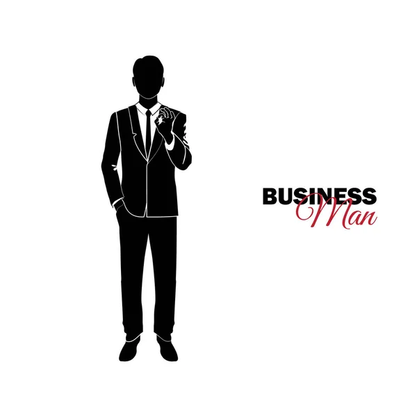 Businessman Manager Man Business Suit Businessman Shows Gesture Okay — Stock Vector
