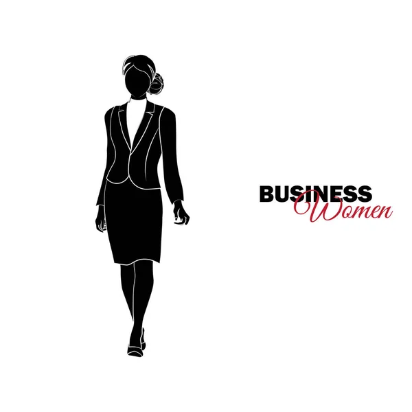 実業家 ビジネス スーツの女性 実業家をステップ アップ — ストックベクタ