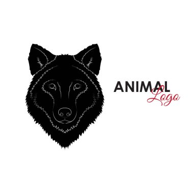 Simge vektör çizim beyaz zemin üzerine kafa kurt